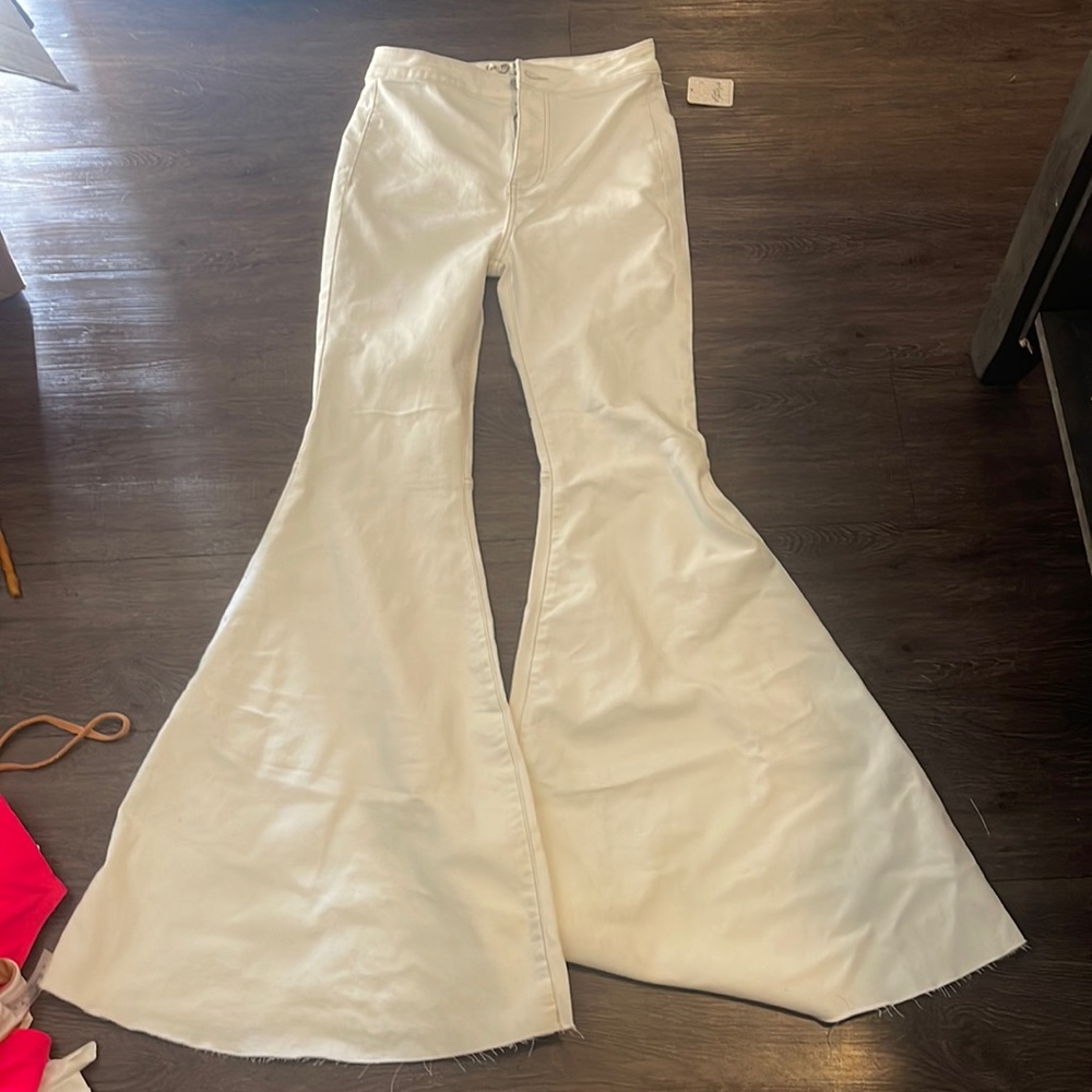 Free People winter white bell bottoms